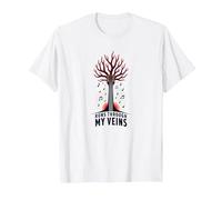 La Musica della Chitarra scorre Attraverso Le Mie vene Grafica Artistica Maglietta, Uomo, Bianco, S