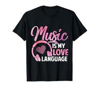 La musica è il mio linguaggio d'amore Funny DJ Disc Jockey Music Lover Maglietta