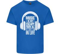 La Musica È La Mia Fuga Dalla Vita B/S Dance Uomo Cotone T-Shirt Tee Top