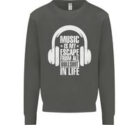 La Musica È La Mia Fuga Dalla Vita B/S Felpa Per Bambini