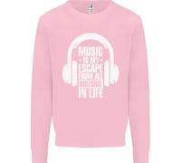 La Musica È La Mia Fuga Dalla Vita B/S Felpa Per Bambini
