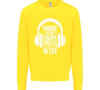 La Musica È La Mia Fuga Dalla Vita B/S Felpa Per Bambini