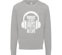La Musica È La Mia Fuga Dalla Vita B/S Felpa Per Bambini