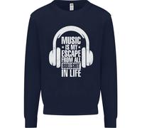 La Musica È La Mia Fuga Dalla Vita B/S Felpa Per Bambini