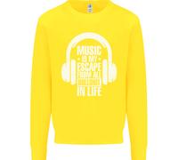 La Musica È La Mia Fuga Dalla Vita B/S Felpa Per Bambini