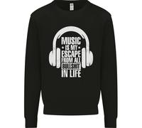 La Musica È La Mia Fuga Dalla Vita B/S Felpa Per Bambini
