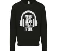 La Musica È La Mia Fuga Dalla Vita B/S Felpa Per Bambini