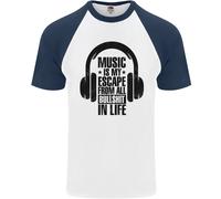 La Musica È La Mia Fuga Dalla Vita B/S Maglietta Baseball S/S Da Uomo Rock