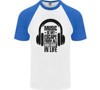 La Musica È La Mia Fuga Dalla Vita B/S Maglietta Baseball S/S Da Uomo Rock