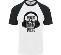 La Musica È La Mia Fuga Dalla Vita B/S Maglietta Baseball S/S Da Uomo Rock