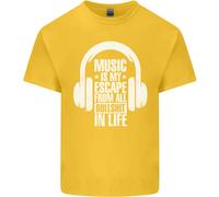 La Musica È La Mia Fuga Dalla Vita B/S Maglietta Per Bambini Ragazzi E Ragazze