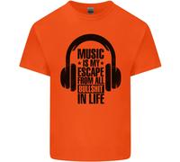 La Musica È La Mia Fuga Dalla Vita B/S Maglietta Rock Per Bambini