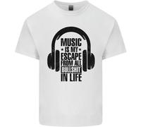 La Musica È La Mia Fuga Dalla Vita B/S Maglietta Rock Per Bambini