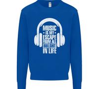 La Musica È La Mia Fuga Dalla Vita B/S Maglione Sweatshirt Uomo