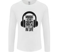 La Musica È La Mia Fuga Dalla Vita Rock Uomo Maglietta A Maniche Lunghe
