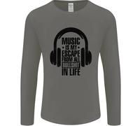 La Musica È La Mia Fuga Dalla Vita Rock Uomo Maglietta A Maniche Lunghe