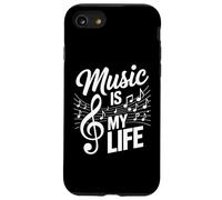 La musica è la mia vita dichiarazione musicista detto musica note Custodia per iPhone SE (2020) / 7/8