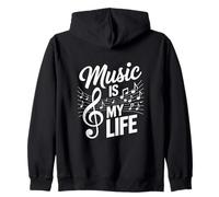 La Musica è la mia Vita Dichiarazione Musicista Detto Musica Note Felpa con Cappuccio