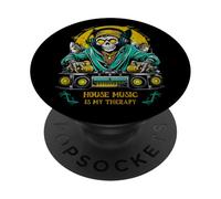 La musica house è la mia terapia Halloween DJ Monster PopSockets PopGrip Adesivo