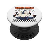 La musica house è la mia terapia Halloween Ghost DJ PopSockets PopGrip Adesivo