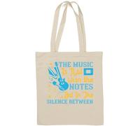 La musica non è nelle note, ma nel silenzio tra Natural Cotton Tote Bag Bianco