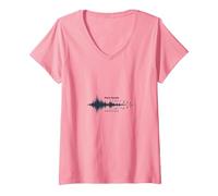 La Musica Parla ciò Che Le Parole Non Possono - Soundwave Maglietta con Collo a V, Donna, Rosa, XL