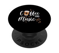 La musica per gli amanti della caffeina rende felici caffè e musica PopSockets PopGrip Adesivo
