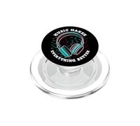 La musica rende tutto migliore Cuffie retrò Glitch PopSockets PopGrip per MagSafe