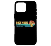 La musica rock è la mia terapia retrò rock and roll Custodia per iPhone 16 Pro Max