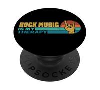 La musica rock è la mia terapia retrò rock and roll PopSockets PopGrip Adesivo
