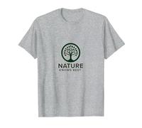 La Natura Conosce Meglio L'Albero della Vita Eco Wisdom Logo Maglietta, Uomo, Grigio Melange, 4XL