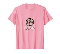 La Natura Conosce Meglio L'Albero della Vita Eco Wisdom Logo Maglietta, Uomo, Rosa, L