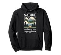 La natura è il mio posto felice campeggio escursionismo all'aperto paesaggio Felpa con Cappuccio