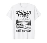 La Natura è Il Mio rifugio Il Silenzio è la mia Fuga Camper Van Maglietta
