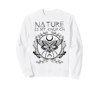 La Natura è la mia Chiesa Moon Moth Stregoneria Strega Wiccan Felpa