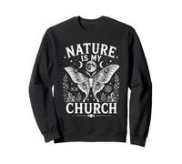 La Natura è la mia Chiesa Moon Moth Stregoneria Strega Wiccan Felpa