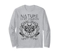 La Natura è la mia Chiesa Moon Moth Stregoneria Strega Wiccan Maglia a Manica
