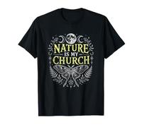 La Natura è la mia Chiesa Moon Moth Stregoneria Strega Wiccan Maglietta