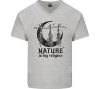 La Natura È La Mia Religione Halloween Strega Maglietta In Cotone A V
