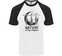 La Natura È La Mia Religione Maglietta Da Baseball S/S Da Uomo Halloween