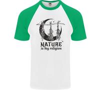 La Natura È La Mia Religione Maglietta Da Baseball S/S Da Uomo Halloween