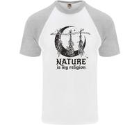 La Natura È La Mia Religione Maglietta Da Baseball S/S Da Uomo Halloween