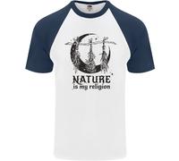 La Natura È La Mia Religione Maglietta Da Baseball S/S Da Uomo Halloween