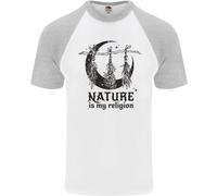 La Natura È La Mia Religione Maglietta Da Baseball S/S Da Uomo Halloween