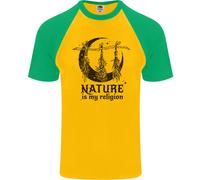 La Natura È La Mia Religione Maglietta Da Baseball S/S Da Uomo Halloween