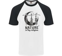 La Natura È La Mia Religione Maglietta Da Baseball S/S Da Uomo Halloween