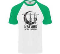 La Natura È La Mia Religione Maglietta Da Baseball S/S Da Uomo Halloween