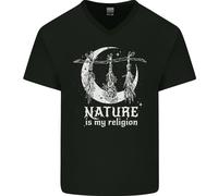 La Natura È La Mia Religione Strega Halloween Maglietta In Cotone A V Per Uomo
