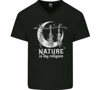 La Natura È La Mia Religione Strega Halloween Maglietta In Cotone A V Per Uomo