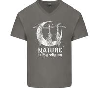 La Natura È La Mia Religione Strega Halloween Maglietta In Cotone A V Per Uomo